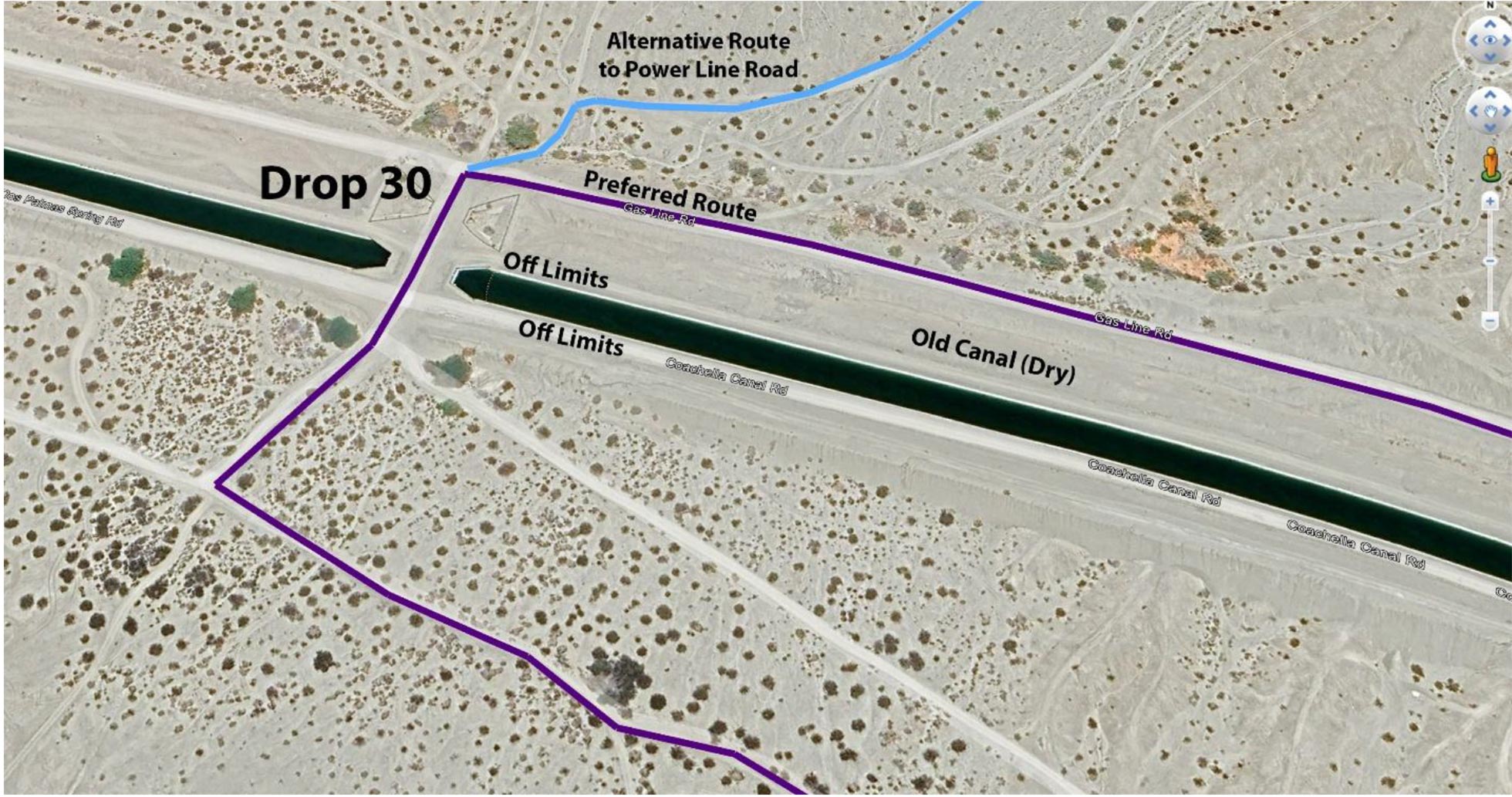 Bradshaw Trail detail map at Drop 30il