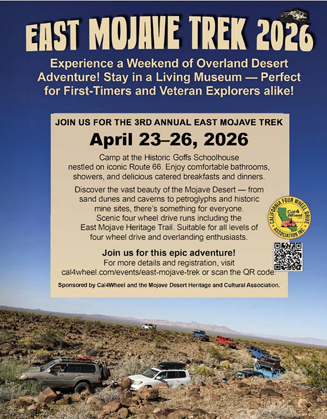 East Mojave Trek 2026 poster with registration link